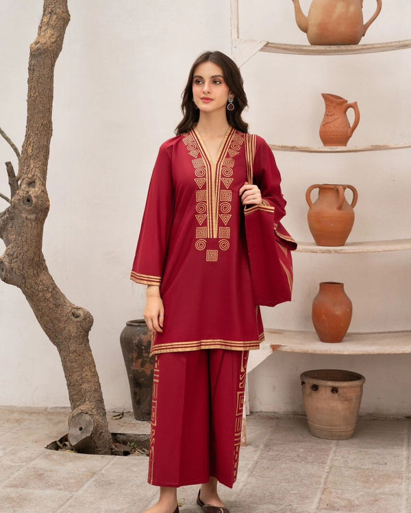 Lawn Co.ord 2pc Set With Hand Beg